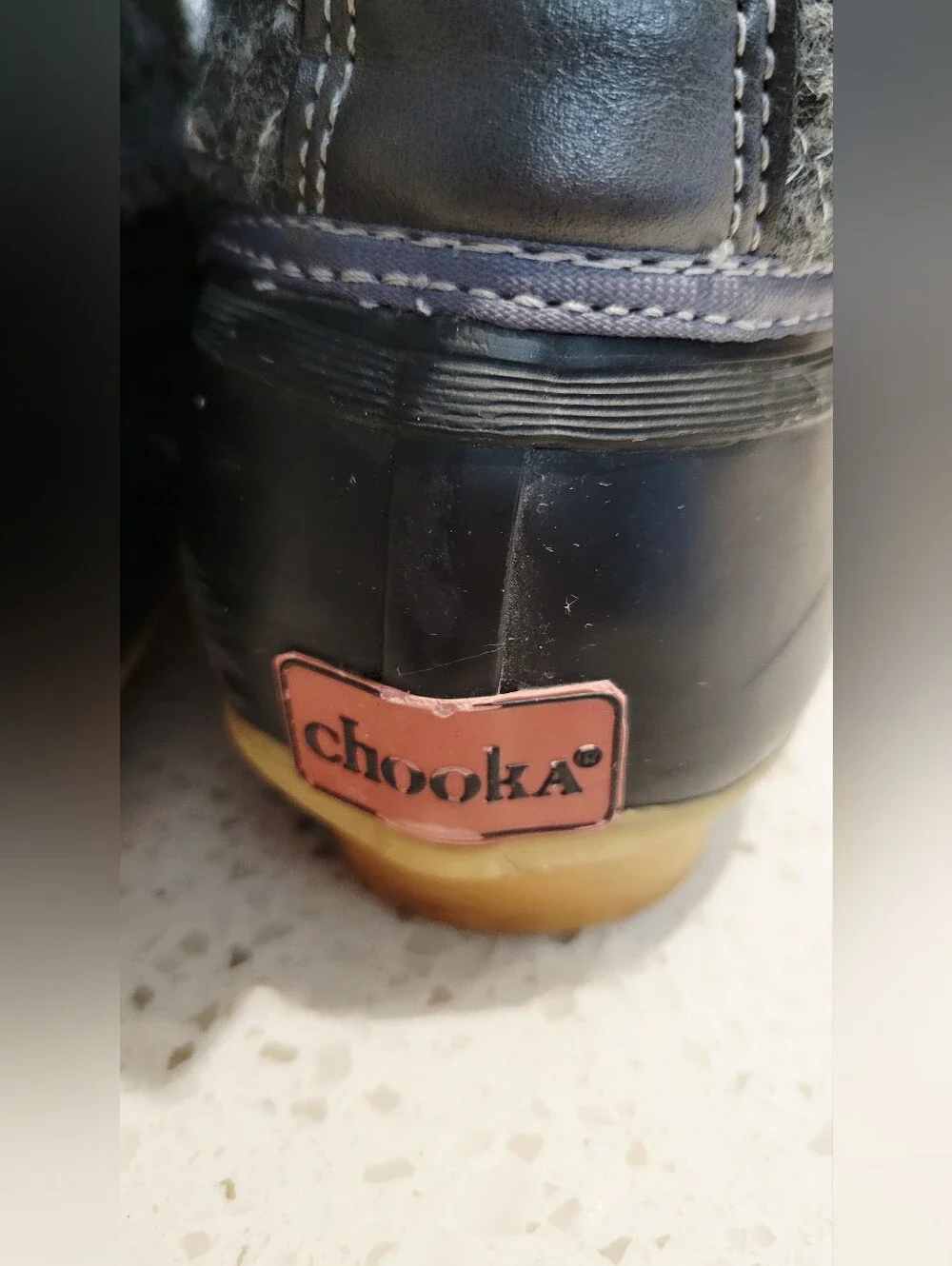 Chooka Women's Gray Quilted Duck Boots with Tan Soles | Size 7